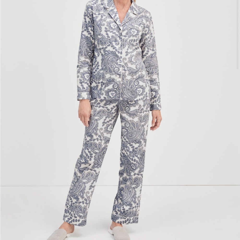 Haven Well Within Organic cotton poplin Blue paisley pajama set